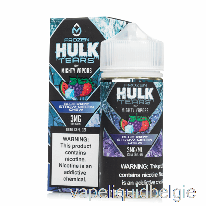 Vape Vloeistof Bevroren Blauwe Razz Stro Meloen Kauwen - Hulk Tranen - 100 Ml 3 Mg